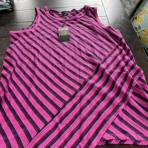 Stripes high low tank top